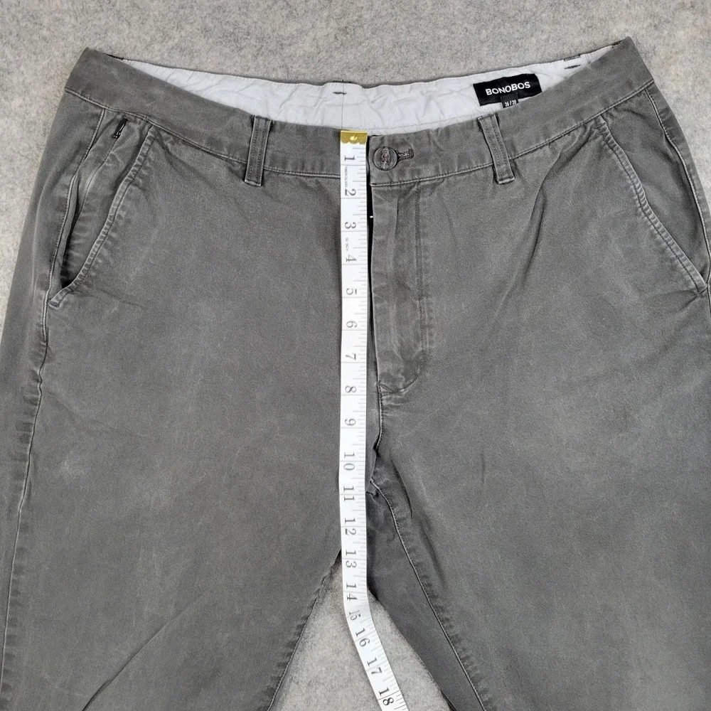 Bonobos‎ Pants Mens 36x30 Gray Chino Slim Fit Stretch Flat Front Tapered Leg